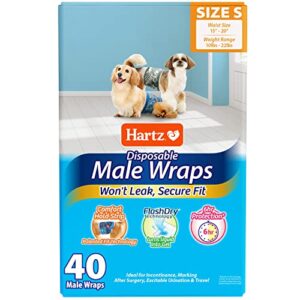 Disposable Male Dog Wraps with FlashDry Gel Technology, S 40 count