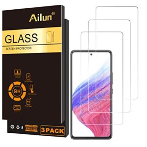 ailun screen protector for galaxy a53/galaxy a52 4g 5g/galaxy a51/galaxy a51 5g/galaxy a51 5g uw,[3 pack],tempered glass,ultra clear,anti-scratch,case friendly