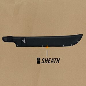 Gerber Gear Gator Machete - 25" Dual-Purpose Gardening Machete Knife for Chopping and Sawing - Includes Protective Sheath - Black, Recyclable Packaging