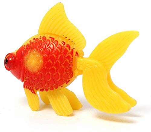 XMHF Aquarium Fish Bowl Tank Artificial Floating Plastic Yellow Red Decor Goldfish Ornament Fish Tank Decoration 10PCS