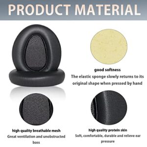 MDR-10R Replacement Ear Pads Earpads Ear Cushions Cover for Sony MDR-10RBT MDR-10RNC MDR-10R Headphones (Black)