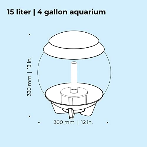 Halo 15 Aquarium with MCR Light - 4 Gallon, White