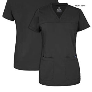 Adar Pro Scrubs for Women - Sweetheart V-Neck Scrub Top - P4210 - Black - S