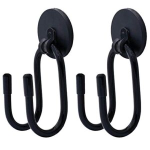 2/pk magnetic hanger magnetic hook magnetic storage rack for cowboy hat, hard hat, cords,tools,bags,towels, shoes, toys, umbrella, cap,etc - strong magnet - no scratches to the surface