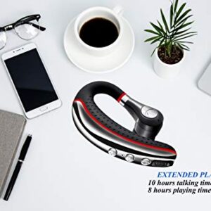 Bluetooth Headset 5.0,CANDEO High-Fidelity Audio Wireless Bluetooth Earpiece Hands Free Business Earphones with Noise Reduction mic,Compatible iPhone,Android Cell Phones Other Bluetooth-enabled Device