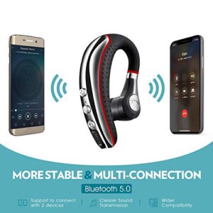 Bluetooth Headset 5.0,CANDEO High-Fidelity Audio Wireless Bluetooth Earpiece Hands Free Business Earphones with Noise Reduction mic,Compatible iPhone,Android Cell Phones Other Bluetooth-enabled Device