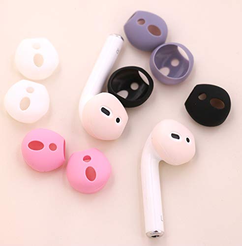 IiEXCEL (Fit in Case) Eartips for AirPods 1 AirPods 2, 5 Pairs Replacement Super Thin Slim Rubber Earbuds Ear Tips Skin Accessories for AirPods 1 & 2 (Fit in Charging Case) 5 Colorful