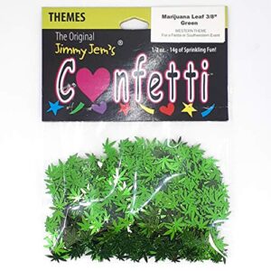 Confetti Marijuana Leaf 3/8" Green - Retail Pack #9713 QS0