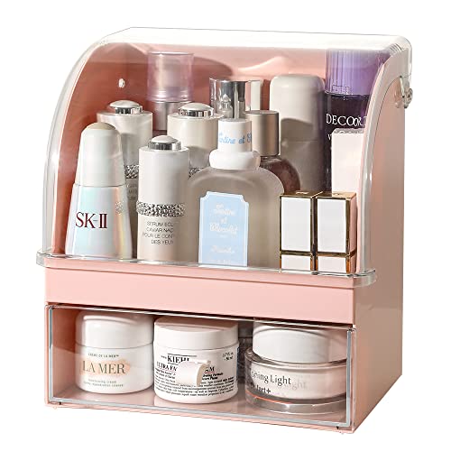 Acrylic Makeup Organizer With Lid Cosmetic Storage Drawers Portable Makeup Organizers Dustproof And Waterproof Box Earring Holder Organizer Jewelry Display Stand For Women