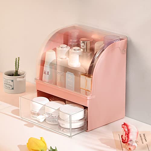 Acrylic Makeup Organizer With Lid Cosmetic Storage Drawers Portable Makeup Organizers Dustproof And Waterproof Box Earring Holder Organizer Jewelry Display Stand For Women