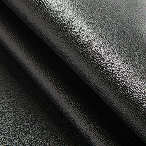 ViSTA Vinyl Black Weatherproof Faux Leather Finish Marine Vinyl Fabric 54" Wide (1 Yard)