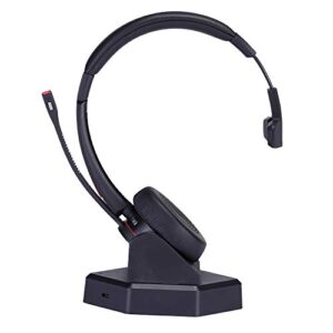 mkj headset with microphone for pc wireless for work, bluetooth noise canceling headphones for computers call center office truck drivers conference skype microsoft teams zoom