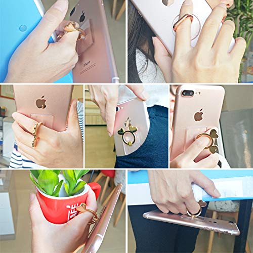 The Garnish Transparent Cell Phone Ring Holder-(2 Pack) 360 Degree Rotation Gold Phone Ring Holder Clear Stand Finger Ring Kick-Stand Compatible Various Mobile Phones or Phone Cases