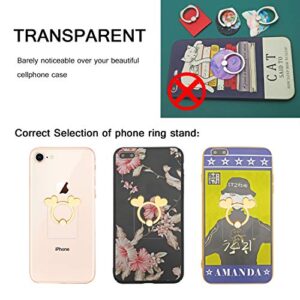 The Garnish Transparent Cell Phone Ring Holder-(2 Pack) 360 Degree Rotation Gold Phone Ring Holder Clear Stand Finger Ring Kick-Stand Compatible Various Mobile Phones or Phone Cases