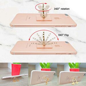 The Garnish Transparent Cell Phone Ring Holder-(2 Pack) 360 Degree Rotation Gold Phone Ring Holder Clear Stand Finger Ring Kick-Stand Compatible Various Mobile Phones or Phone Cases