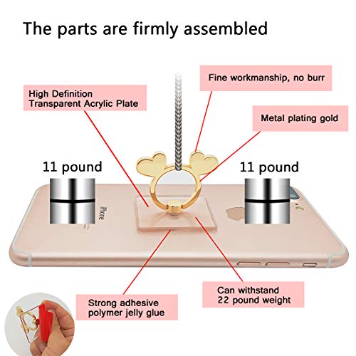 The Garnish Transparent Cell Phone Ring Holder-(2 Pack) 360 Degree Rotation Gold Phone Ring Holder Clear Stand Finger Ring Kick-Stand Compatible Various Mobile Phones or Phone Cases