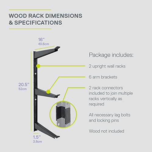 Heavy Duty Wood and Lumber Storage Rack, Holds Up to 480 lbs - Easy to Install Mounted Rack with Steel Construction for Indoor & Outdoor Storage Solution for Garage, Basement & Pantry by Delta Cycle