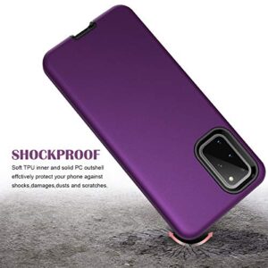 WeLoveCase Galaxy S20 Plus Case, S20+ Plus 5G Cover 3 in 1 Full Body Heavy Duty Protection Hybrid Shockproof TPU Bumper Protective Case for Samsung Galaxy S20 Plus 5G 6.7 inch Dark Purple