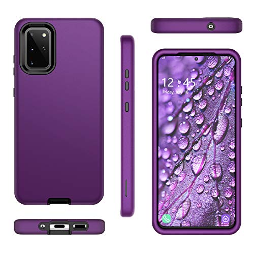 WeLoveCase Galaxy S20 Plus Case, S20+ Plus 5G Cover 3 in 1 Full Body Heavy Duty Protection Hybrid Shockproof TPU Bumper Protective Case for Samsung Galaxy S20 Plus 5G 6.7 inch Dark Purple