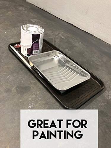 Zenn (1 Pack) Multi-Purpose Durable Black Tray 30" x 15" x 1.2", Indoor & Outdoor Shoe & Boot Tray, Drying Tray, Dog Water Mat, Litter Box Mat