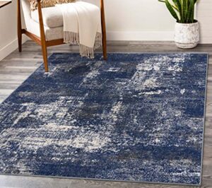 luxe weavers tower hill abstract blue 5x7 area rug