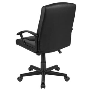 Flash Furniture Coffman Flash Fundamentals Mid-Back Black LeatherSoft-Padded Task Office Chair with Arms