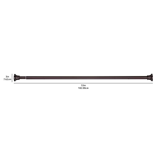 Amazon Basics Tension Curtain Rod, Adjustable 42-72" Width - Bronze, Bell Finial