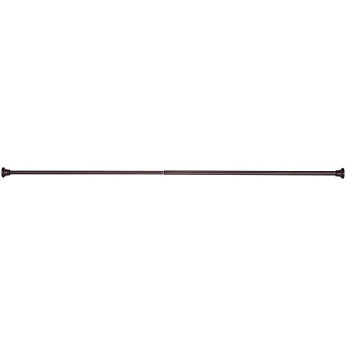 Amazon Basics Tension Curtain Rod, Adjustable 42-72" Width - Bronze, Bell Finial