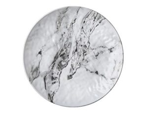 marble melamine shatter resistant serving tray platter carrera by godinger - 15"
