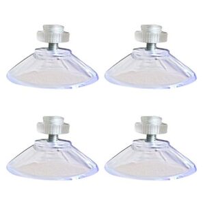 4 pcs m4 transparent pvc suction cups with knurled nuts, rubber strong suction cup replacements hook 40mm diameter with cap nut for kitchen bathroom (clear)