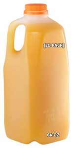 [20 pack] empty plastic juice bottles with tamper evident caps 64 oz - half gallon, smoothie bottles - ideal for juices, milk, smoothies, picnic's and even meal prep by ecoquality juice containers