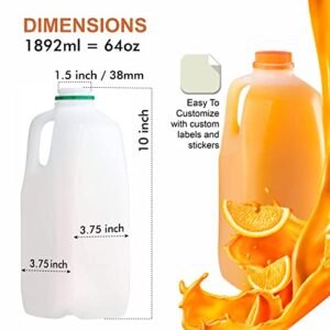 [20 PACK] Empty Plastic Juice Bottles with Tamper Evident Caps 64 OZ - Half Gallon, Smoothie Bottles - Ideal for Juices, Milk, Smoothies, Picnic's and even Meal Prep by EcoQuality Juice Containers