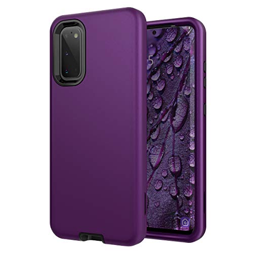 WeLoveCase Galaxy S20 Case, S20 5G Cover 3 in 1 Full Body Heavy Duty Protection Hybrid Shockproof TPU Bumper Three Layer Protective Case for Samsung Galaxy S20 5G 6.2 Dark Purple