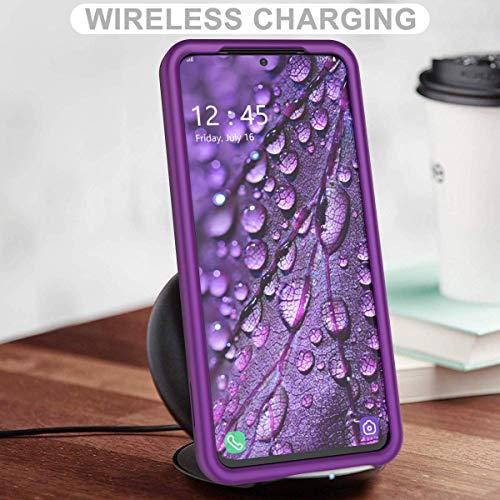 WeLoveCase Galaxy S20 Case, S20 5G Cover 3 in 1 Full Body Heavy Duty Protection Hybrid Shockproof TPU Bumper Three Layer Protective Case for Samsung Galaxy S20 5G 6.2 Dark Purple