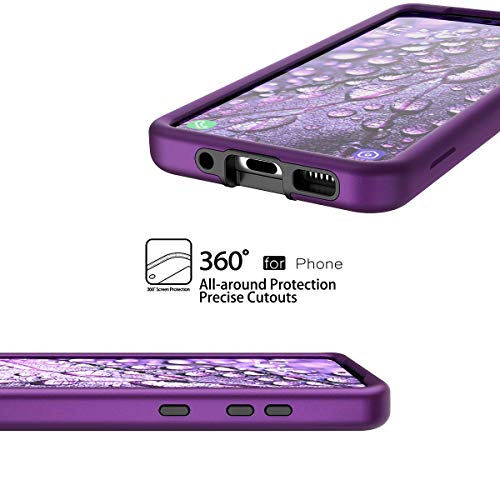 WeLoveCase Galaxy S20 Case, S20 5G Cover 3 in 1 Full Body Heavy Duty Protection Hybrid Shockproof TPU Bumper Three Layer Protective Case for Samsung Galaxy S20 5G 6.2 Dark Purple
