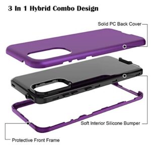 WeLoveCase Galaxy S20 Case, S20 5G Cover 3 in 1 Full Body Heavy Duty Protection Hybrid Shockproof TPU Bumper Three Layer Protective Case for Samsung Galaxy S20 5G 6.2 Dark Purple