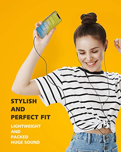 PALOVUE iPhone Headphones Earbuds Earphones wtih Lightning Connector Apple MFi Certified Compatible iPhone 14 13 12 11 Pro Max iPhone X XS XR iPhone 8 7 Plus with Microphone Controller SweetFlow Black