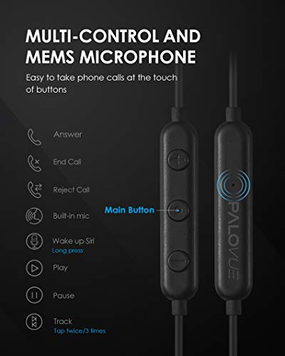 PALOVUE iPhone Headphones Earbuds Earphones wtih Lightning Connector Apple MFi Certified Compatible iPhone 14 13 12 11 Pro Max iPhone X XS XR iPhone 8 7 Plus with Microphone Controller SweetFlow Black