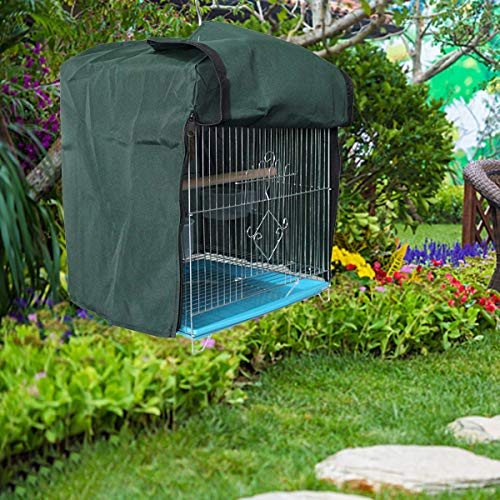 Felenny Rainproof Birdcage Cover with Zipper Closure Light-Proof Parrot Cage Shield Windproof Rainproof Cover for Bird Cage