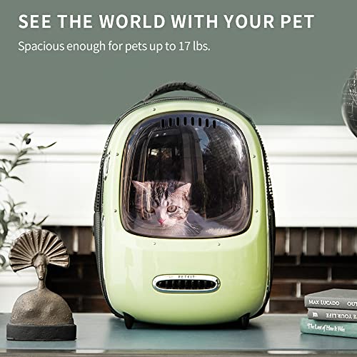PETKIT Pet Backpack Carrier for Cats and Puppies, Ventilated Cat Backpack Carrier with Inbuilt Fan & Light, Comfort with Padded Strap for Travel, Hiking, Walking & Outdoor, Lightweight and Spacious