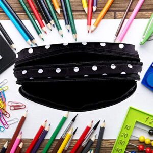 SIQUK Pencil Case Large Capacity Pen Case Double Zippers Pen Bag Office Stationery Bag Cosmetic Bag with Compartments for Gilrs Boys and Adults (Black)