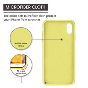 xperg iPhone XR Case, iPhone XR Silicone Case, Liquid Silicone Gel Rubber Shockproof Case Soft Microfiber Cloth Lining Cushion Full Body Compatible with iPhone XR 6.1" (2018) (Lemon Yellow)