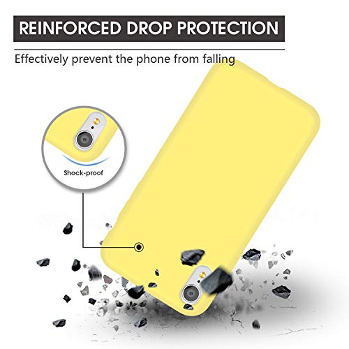 xperg iPhone XR Case, iPhone XR Silicone Case, Liquid Silicone Gel Rubber Shockproof Case Soft Microfiber Cloth Lining Cushion Full Body Compatible with iPhone XR 6.1" (2018) (Lemon Yellow)