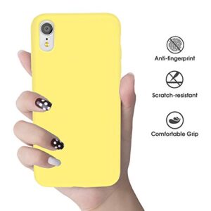 xperg iPhone XR Case, iPhone XR Silicone Case, Liquid Silicone Gel Rubber Shockproof Case Soft Microfiber Cloth Lining Cushion Full Body Compatible with iPhone XR 6.1" (2018) (Lemon Yellow)