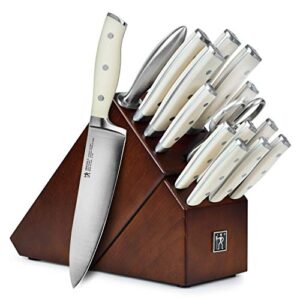 j.a. henckels international 16 piece forged accent off-white knife block set