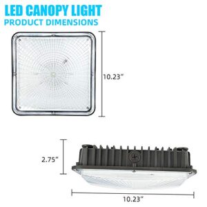 WYZM LED Canopy Light 70W, 8,450Lumens, 5500K Daylight, 400W HPS/HID Equivalent, NO Weather Proof,9.5" x 9.5",120V AC for Playground, Gym, Warehouse, Garage,Backyard