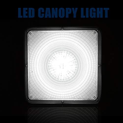 WYZM LED Canopy Light 70W, 8,450Lumens, 5500K Daylight, 400W HPS/HID Equivalent, NO Weather Proof,9.5" x 9.5",120V AC for Playground, Gym, Warehouse, Garage,Backyard