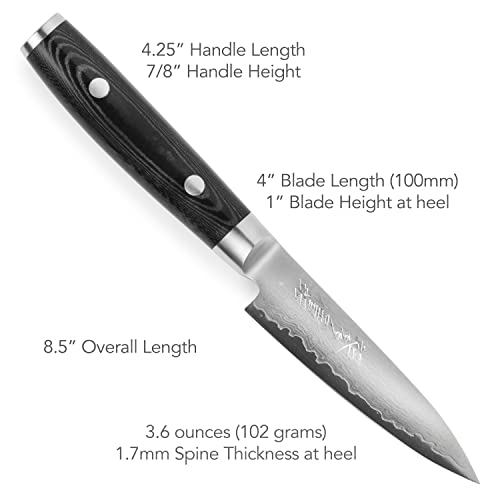 Yaxell Ran Plus 4" Paring Knife - Made in Japan - 67 Layers VG10 Damascus