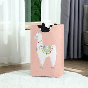 Bardic Collapsible Laundry Basket with Handle Llama Portable Foldable Laundry Hamper Holder Cloth Hamper