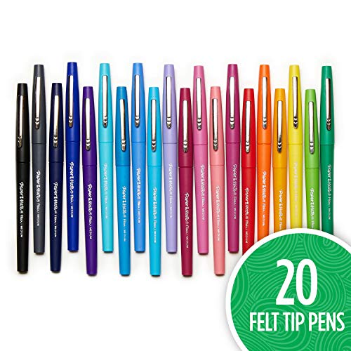 Paper Mate Flair Felt Tip Pen 20 Piece Set, Medium Point 0.7, Assorted Colors